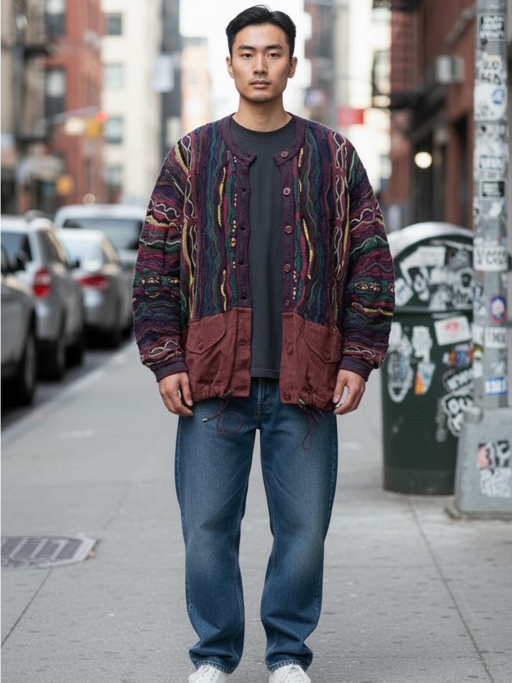 90’s Coogi 3D Sweater/Jacket, Suede